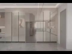 Современный кухонный шкаф из натуральной древесины с кварцевым столешничным оборудованием Blum video