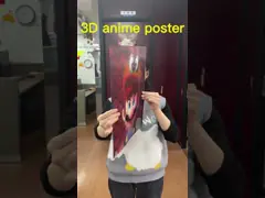Customized 3D PET Lenticular Poster Printing 3D Painting with Black PS Frame for Home Decoration