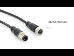Мужчины M12 соединители 12 штифтов IEC 61076-2-101 Не защищенный предварительно собранный кабель прямой video