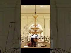 European Style Candle Chandeliers Extra Large Crystal Chandeliers For High Ceilings