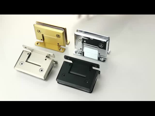アメリカ市場 304ステンレス・スチール マット 黒 無枠ピボットガラス シャワードア ヒンジ