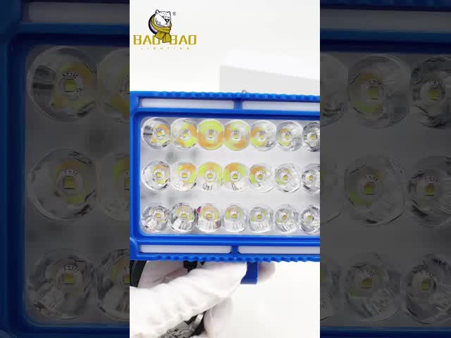 21 LED White Yellow Flash Aluminum Blue Casing Motorcycle Headlight video