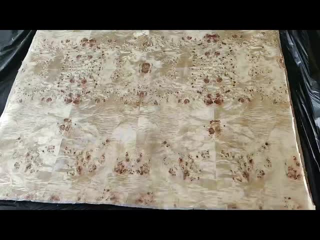 Natural Sliced Cut Poplar Burl Veneer Sheets A Grade For Furniture Decoration