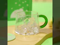 300ml Getränke Glasbecher mit Deckel und Logo Druck Kunden Logo für Trinkwasser Dekoration