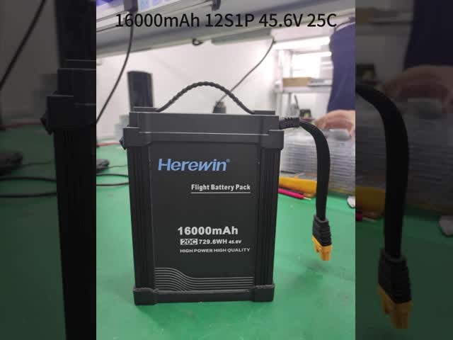12s Lipo Pack Herewin 16000mah Lipo Battery 45.6V 25C For Smart UAV Drone