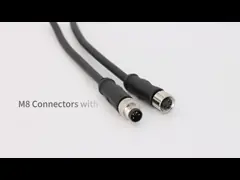 M8 Защищенные кабельные разъемы предварительно собранные прямые мужские 3 пин А код ПВХ video