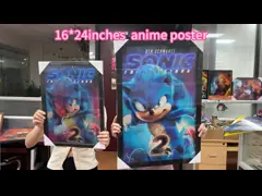 3D lenticular painting poster PET 30*40cm 5D lenticular poster tigers 3D painting with black frame for home decoration