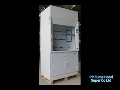 Поли дактированные клобук/кухонный шкаф перегара лаборатории химические с ПП придают форму чашки раковина для испытывать, польза лаборатории video