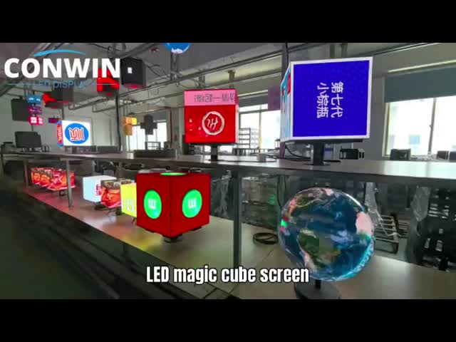 Outdoor Waterproof Special-shaped Screen Shop Signs Cube Advertising Screen LED  Led Cube Display Store