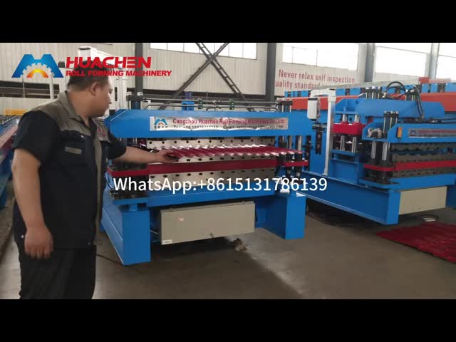 Lightweight Aluminum Roof Panel Roll Forming Machine with Panasonic PLC Control and 1250mm Material Width