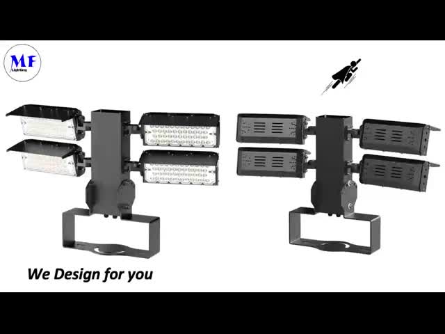 300W IP66 IK08 LED Outdoor Stadium High Mast Flood Lighting 10° /20° /40° /60° /90° 160lm/W Ra70 2700K-6500K for Sports