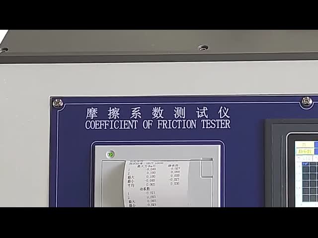 ASTMD1894 Plastic Film Coefficient Friction Testing Machine Coefficient Of Friction Tester video