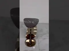 Customized Stainless Steel Marble Coffee End Table With Assembly Required And Modern Minimalism Style