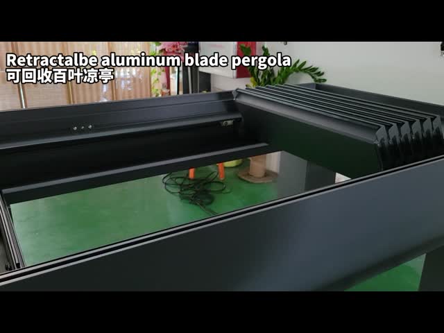 Roof Sunshade Systems Retractalbe Aluminum Blade  Motorized Pergola