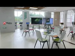 Поддержка настройки современного стиля офисная мебель стол с белой столешницей и прочными металлическими стальными ногами video