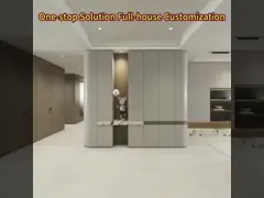 Золотая отделка гардероб с столом и спальной мебелью video