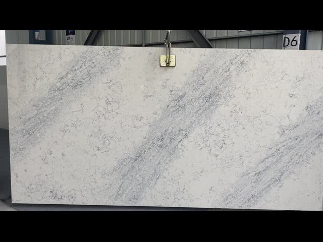 Polished Quartz Overlay Countertops 20mm 30mm Carrara Quartz Slab