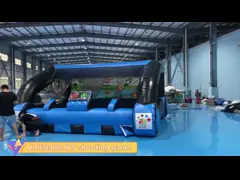 4.5x5x2.6mH Car Shape Inflatable IPS System Shooting Gallery Gioco Nero E Blu