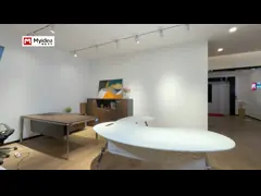 White Snow Mountain Table And Metal Feet , Staff Executive Modern Office Workstation Desk