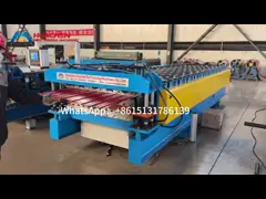 Металлический двойной слой HC6/22 Трапециевая крыша плитка изготовление рулоны Формирующая машина верхний уровень мини пик video