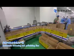 Полностью автоматическая картонировка и палетная упаковка закусок video