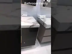 Lustrous Marble Countertop Mirror Lamp with Shiny Bathroom Vanity Lacquer Coating