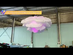 Фиолетовый / зеленый GIant надувный осветительный декор Led надувный осветительный цветок