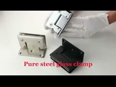 Массивная латунь отбор ванной стеклянной дверной скобки Душевая дверная петля для фиксированного стекла 10-12 мм video