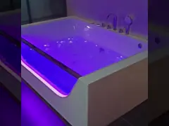 Ванна для 2 человек с передней панелью светодиодного стекла с массажной функцией video