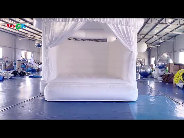 Коммерческий надувный отскок для свадебной вечеринки / Белый отскочный замок видео