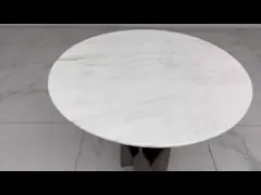 Living Room Small Round Stainless Steel End Table Side Table With Brushed Gold Matt Black Natural Marble Top Metal Leg