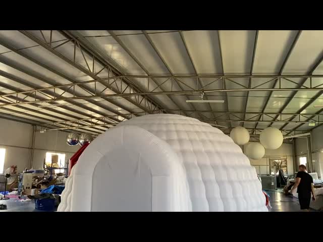 Надувная кубическая палатка 6,5 м 21 фута Надувная воздушная палатка Квадратный маркиз с светодиодными лампами видео