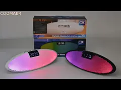 Беспроводный часы динамик с экраном цветный свет и звук в пластиковом шкафу video