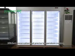 Холодильник двери качания товара удаленной системы стеклянный с алюминиевым материалом video