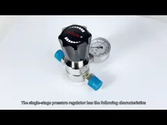 Медицинское газоснабжение и медицинское оборудование Нержавеющая сталь 316L одноступенчатые регуляторы давления выход 60psi 1/2in Мужчина video