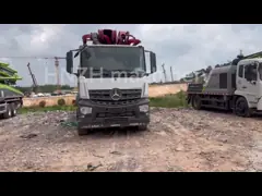 2020 SANY 56m Старые подержанные бетонные грузовики с шасси Benz SYM5449THB560C-8A video