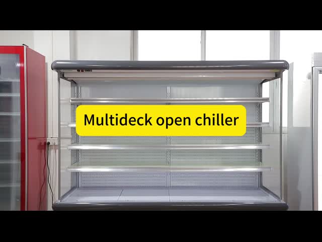 Led Light Multideck Open Chiller Cabinet For Fresh Fruit And Vegetable