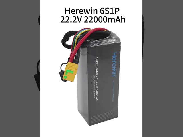 Herewin 6s 22000mah Lipo Soft Pack Battery 22.2V для сельскохозяйственных беспилотных летательных аппаратов видео