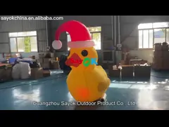 Natale gonfiabile 2m giallo Duck With Hat Courtyard Decoration