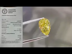 4CT CVD 黄色 実験室で育てた ダイヤモンド 梨形 華やかな鮮明な黄色 ダイヤモンドの指輪 ネックレス