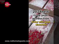 Сертификат FDA Холодный перерыв Томатная паста в барабане 100% Чистый Брикс 28-30% video