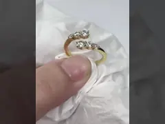 Classic 925 Sterling Silver14K Gold Highly Polished MAMA Women Rings In Minimalist Design