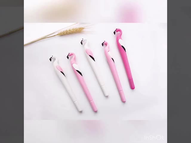 0.5mm オフィス フラミンゴジェルペン 黒インク ファッション漫画中性ギフトペンを