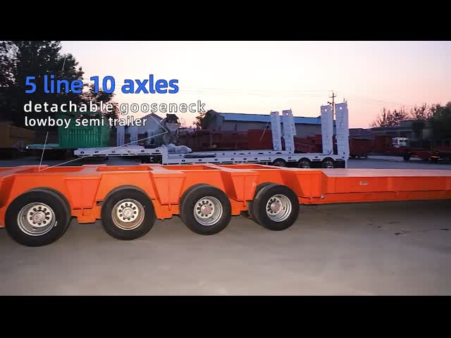 Customized Steel Heavy Loading Low Flat Bed Truck Trailers For Crane Transportation