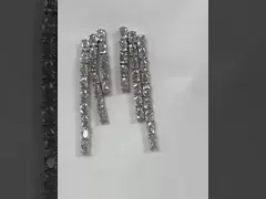 18K Gold Plated Bezel Setting White Cubic Zircon Stud Earrings For Women