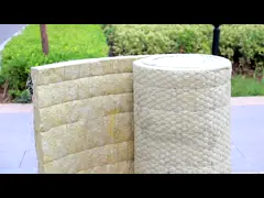 Mesh Wired Rock Wool Blanket Customized Size For Building Insulation Roof Insulation