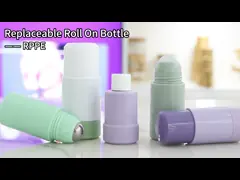 Refillable Roll On Deodorant Bottle PP PCR Recycled 50ml 75ml Double Wall Roller