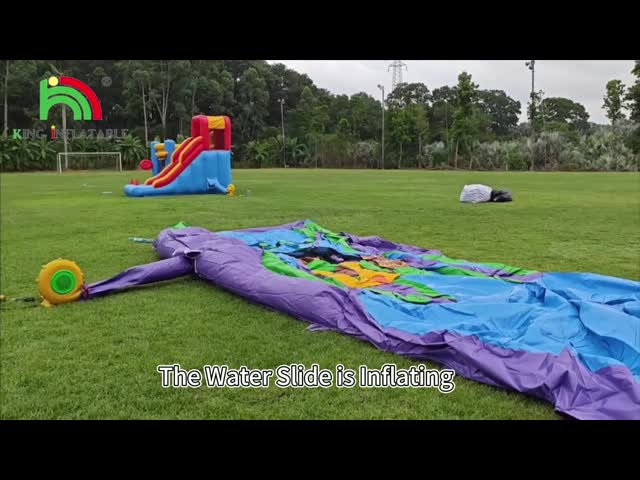 Double Lane Inflatable Water Slide Combo With Pool Obstacle To Climb Inflatable Pool Slides