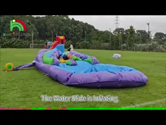 Double Lane Inflatable Water Slide Combo With Pool Obstacle To Climb Inflatable Pool Slides