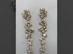 18K Gold Plated Leaf Bridal Earrings White Pearls Leaf Earrings Wedding